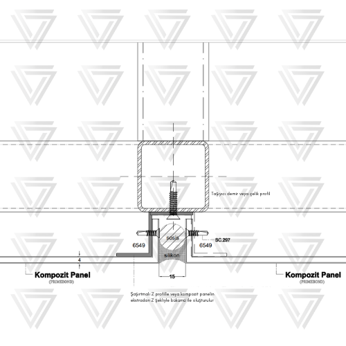 Alüminyum Kompozit Panel Uygulama Detay 1 (Çelik Konstrüksiyonlu)